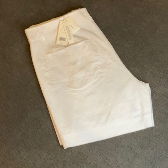 VINCE Casual Stretch-linen Shorts In White - Picture 5 of 6